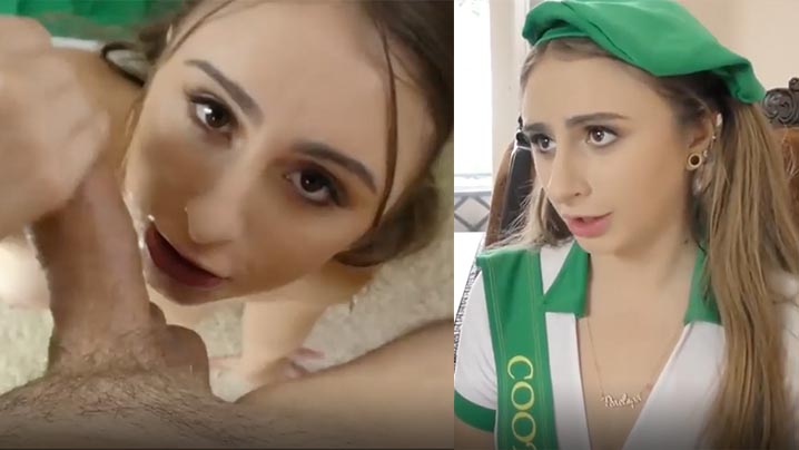 男子爆操送货女子的小骚逼，她的美貌那么吸引，让男子疯狂的输出哦封面