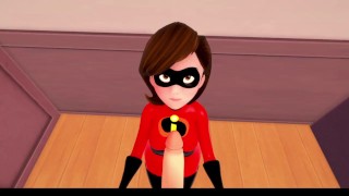3D动漫无尽超人总动员不可思议的夫人在她的大屁股上搞砸了封面