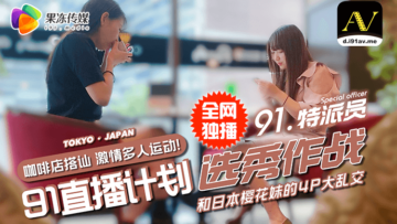 国产AV果冻91特派员街头搭讪2位美女喝酒吃饭没想意外成就一场4P大战的啊!封面