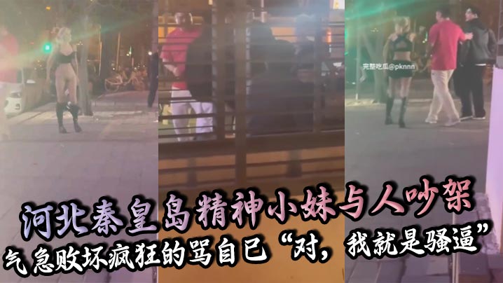 河北秦皇岛精神小妹与人吵架气急败坏疯狂的骂自己对我就是骚逼还脱裤子露逼让对方来操封面