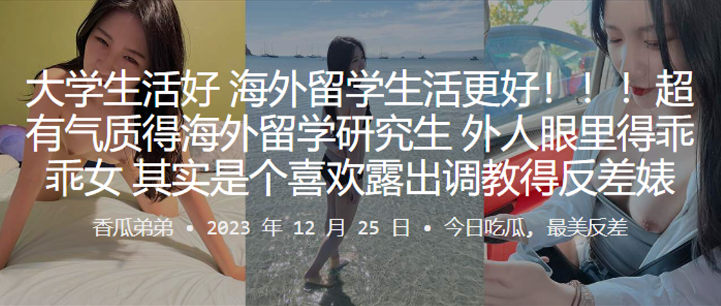 大学生活好海外留学生活更好超有气质得海外留学研究生外人眼里得乖乖女其实是个喜欢露出调教得反差婊封面