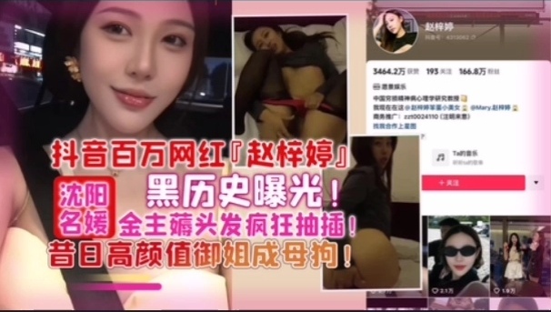网曝百万网红赵梓婷黑历史曝光被金主疯狂抽插御姐成母狗封面