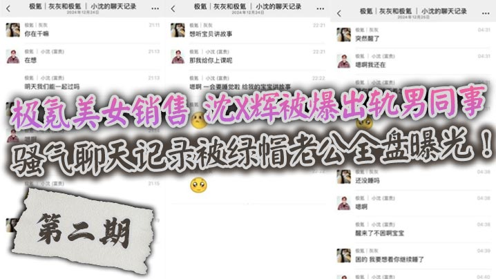 极氪美女销售沈X辉被爆出轨男同事骚气聊天记录被绿帽的老公全盘曝光封面