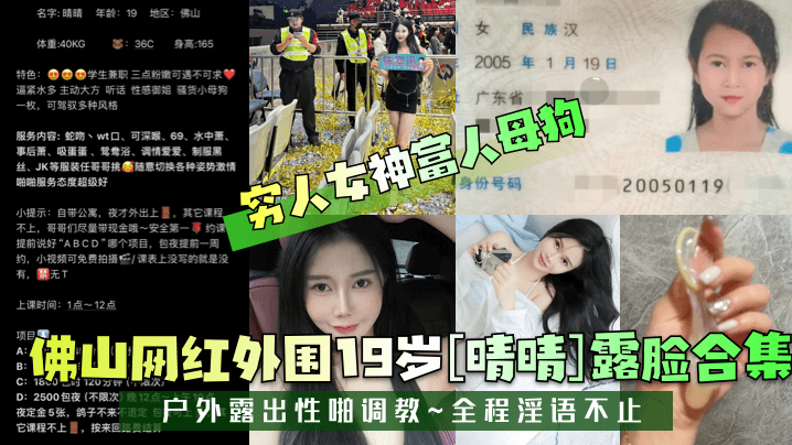 穷人女神富人母狗佛山网红外围19岁晴晴露脸合集户外的露出性啪调教全程淫语不止封面