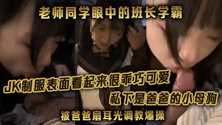 老师同学眼中的班长学霸JK制服表面看起来很乖巧可爱的私下是爸爸的小母狗被爸爸扇耳光调教爆操封面