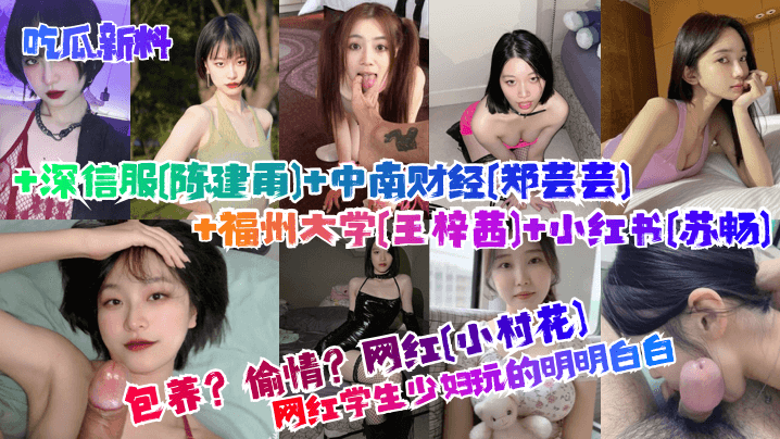 吃瓜新料包养偷情学生少妇玩的明明白白网红小村花深信.服陈建雨中南财经郑芸芸福州大学王梓茜小红书苏畅封面