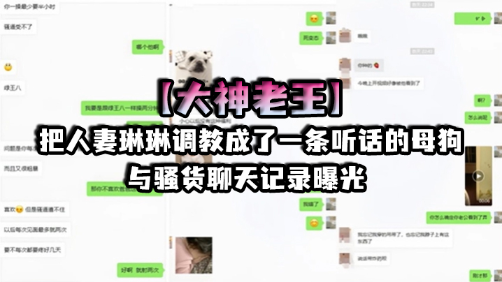 大神老王把人妻琳琳调教成了一条听话的母狗与骚货聊天.记录曝光琳琳称自己的老公是绿王八早泄3分钟不想给老公操封面