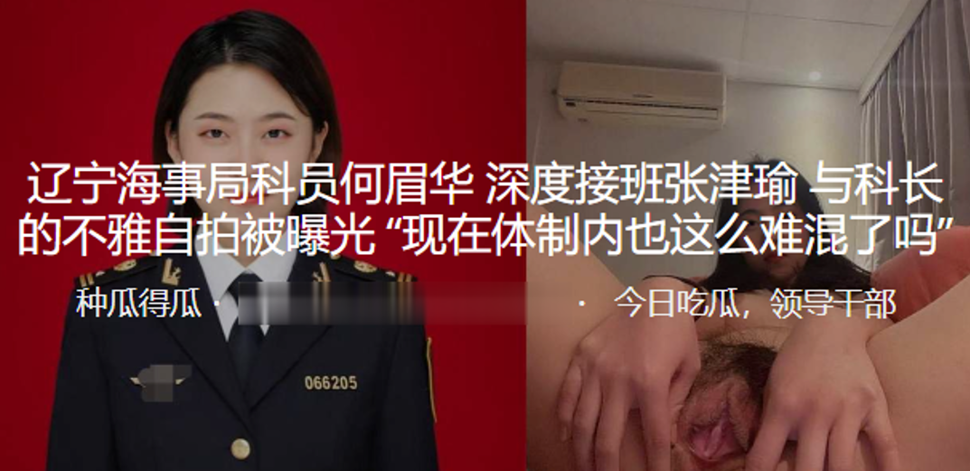 辽宁海事局科员何眉华_深度接班张津瑜与科长的不雅自.拍被曝光现在体制内也这么难混了吗封面