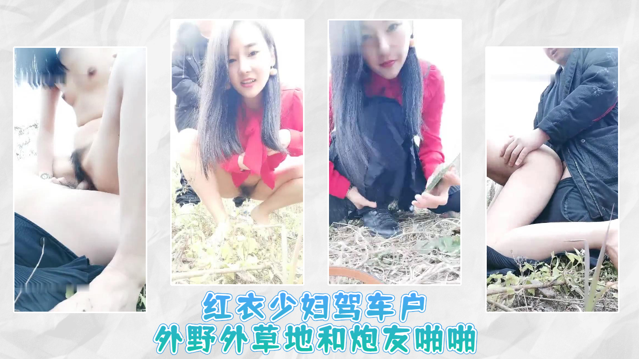 红衣少妇驾车户外野外草地和炮友啪啪封面
