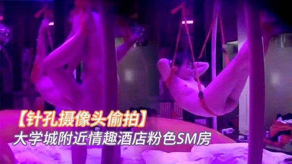 针孔摄像头偷拍大学城附近情趣酒店粉色SM房小情 侣看着满屋的情趣用具研究如何玩最后把女友吊着肏封面