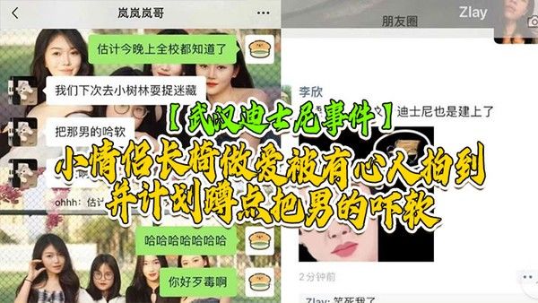武汉迪士尼事件武汉学院迪士尼事件小情侣长椅做爱被有心人拍到并计划蹲点 把男的吓软封面