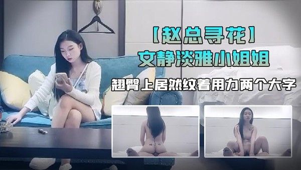 赵总寻花外表看着文静淡雅小姐姐翘臀上居然纹着用力两个大字果然极品尤物封面