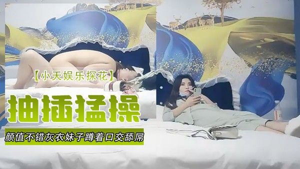 小天娱乐探花颜值不错灰衣妹子蹲着口交舔屌站立后入抬起双腿大力抽插猛操封面