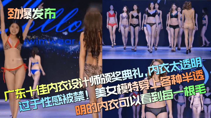 劲爆发布广东十佳内衣设计师颁奖典礼内衣.太透明过于性感被禁美女模特穿上各种半透明的内衣可以看到每一根毛封面