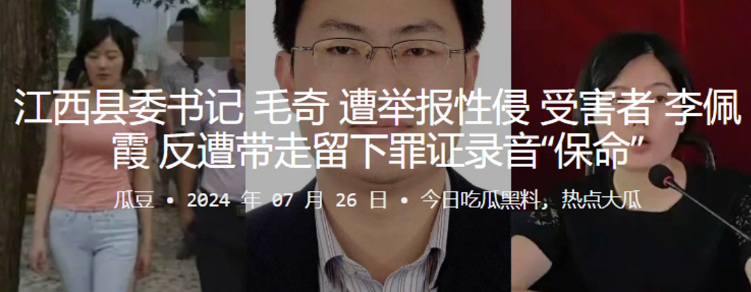 江西县委书记毛奇遭举报性侵受.害者李佩霞反遭带走留下罪证保命封面