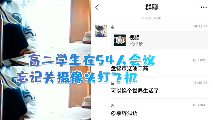高二学生在54人会议中忘记关摄像头打飞机.封面