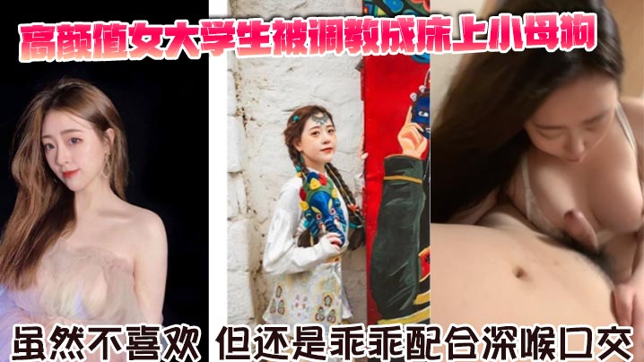 高颜值女大学生被调教成床上小母狗虽然不喜欢但还是.乖乖配合深喉口交舌舔骑乘坐在胸脯上男友的JB封面